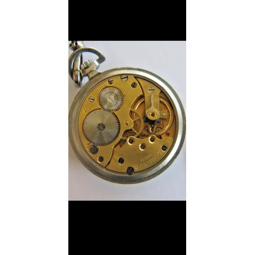 83 - A Longines 17 Jewels Mechanical Pocket Watch, With T-Bar Chain and Victorian Jubilee Fob. Working