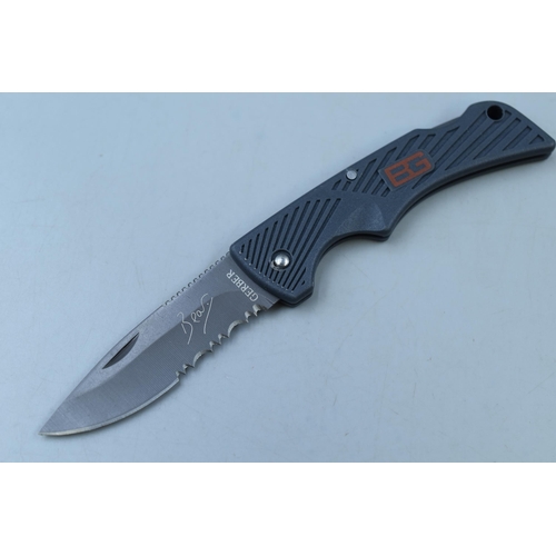 86 - A Gerber Bear Grylls Pocket Knife, Approx 15cm Long