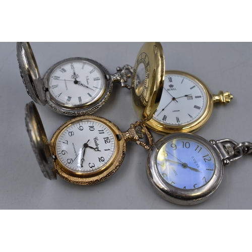 88 - Four Pocket Watches To Include Cadex Hunting Pocket Watch, Pi Damien Nautical Pocket Watch, Royal Lo... 