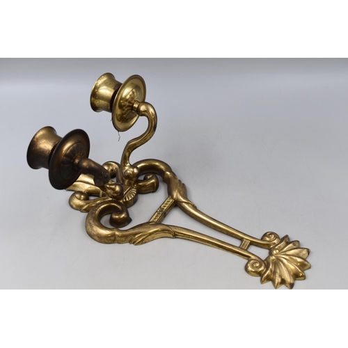 302 - 2 brass wall sconce candle stick holders