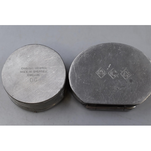 211 - Two Vintage Pewter Pill Boxes To Include Hallmarked Floral, And Other