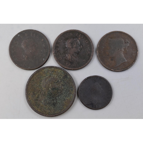 138 - Selection of 5 Georgian and Victorian Copper Coins