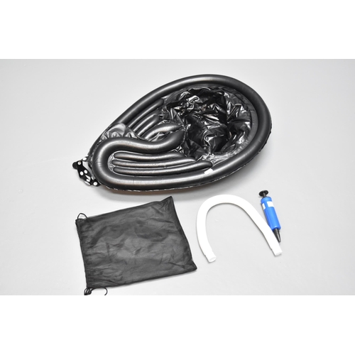 426 - Black inflatable pump up sink includes pump, bag and pipe & Three Brand new Boxed items to inclu... 