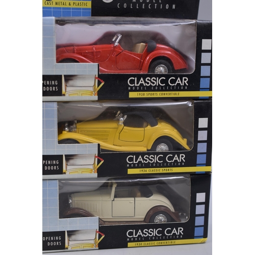 169 - Six Die Cast Classic Cars From the Model Collection in Original Boxes