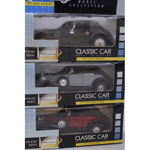 169 - Six Die Cast Classic Cars From the Model Collection in Original Boxes