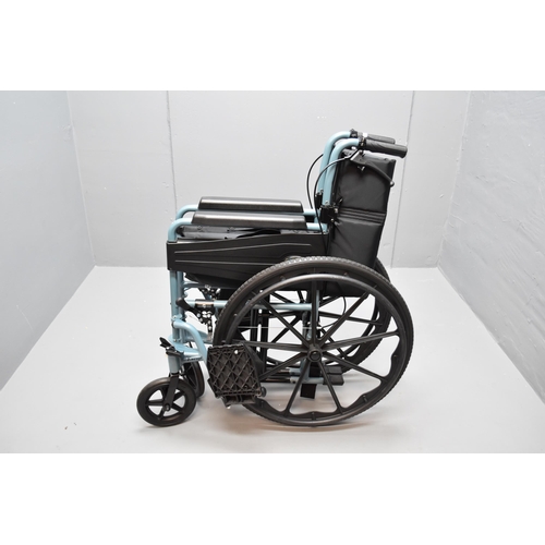 614 - A Days escape Lite Folding Metal Frame Wheelchair, With Footrests