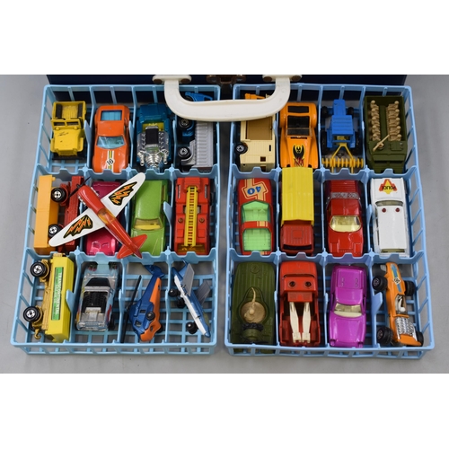 543 - A Matchbox Series Collector's Case With A Selection of Approx 40 Diecast Playworn Matchbox Model Veh... 