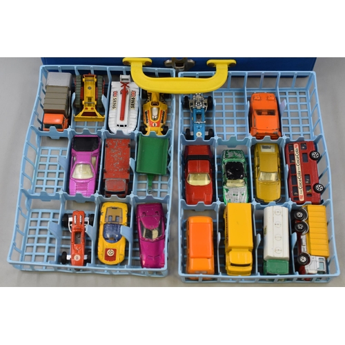 544 - A Matchbox Superfast Collector's Carrying Case, With A Selection of Approx 40 Diecast Playworn Vehic... 