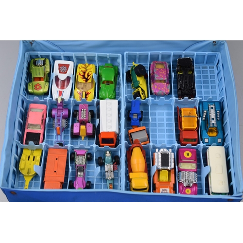 544 - A Matchbox Superfast Collector's Carrying Case, With A Selection of Approx 40 Diecast Playworn Vehic... 