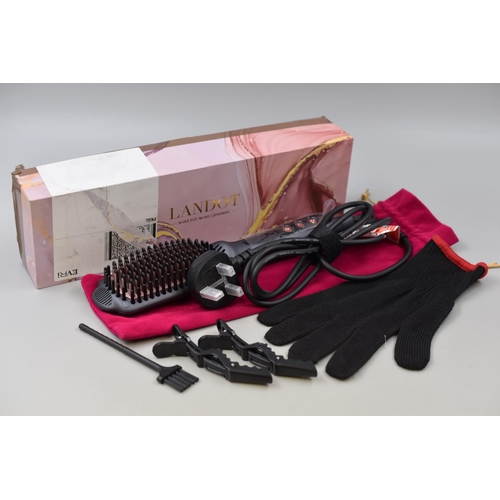 547 - Landot hair straightener brush (boxed, working when tested)