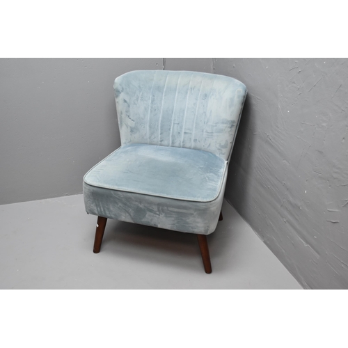 554 - Light blue velour tub chair 29