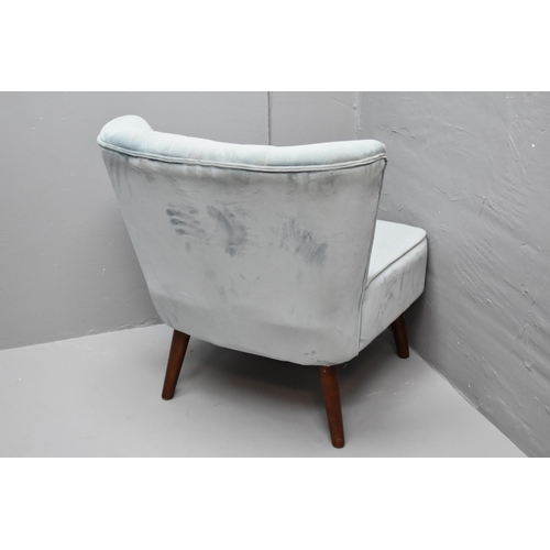 554 - Light blue velour tub chair 29