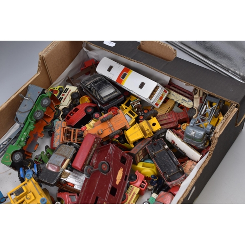 555 - A Selection of Vintage Diecast Playworn Model Vehicles To Include Dinky Supertoys Horse-Box, Corgi V... 