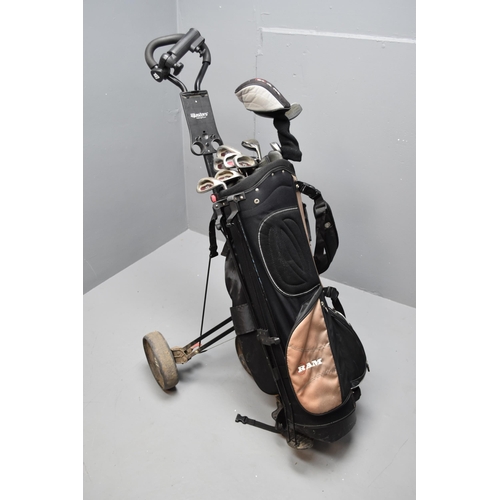 679 - A Set of RAM Concept X Golf Clubs With Yes! Athena C-Groove Putter, RAM Golf Bag, Master Golf Golf T... 