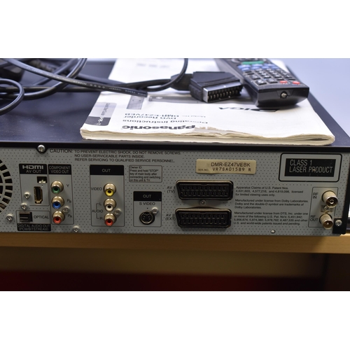 564 - Panasonic DMR-EZ47V VHS to DVD Recorder with Booklet, Power Lead and Remote Control