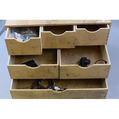 708 - Six Drawer Wooden Storage Box (16