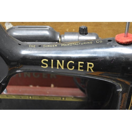 593 - Two Singer Sewing Machines To Include Singer Model 99 (Powers On), And Other (Spares or Repairs)