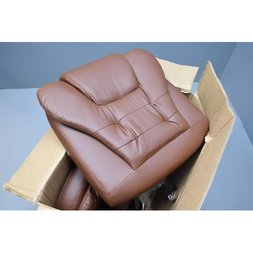 830 - Boxed High End Sihoo Ergonomics Brown leather Office Chair Featuring Adjustable Headrests, Lumbar Su... 