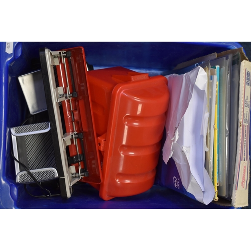 777 - Mixed Selection of Office Appliances Including Paper Hole Punch, Staplers, Clear Paper Sleeves and M... 