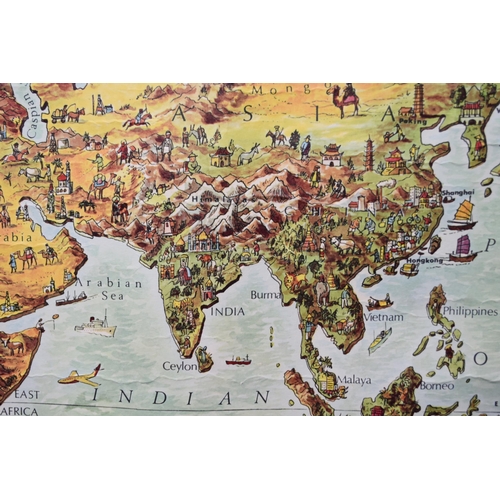 417 - A Retro 1966 James Galt Novelty Map, Approx 100cm x 75cm