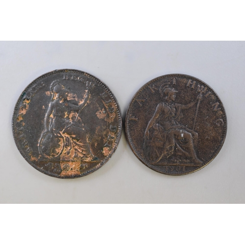 136 - Two Victorian Farthings (1853 and 1901)