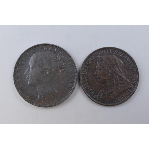 136 - Two Victorian Farthings (1853 and 1901)