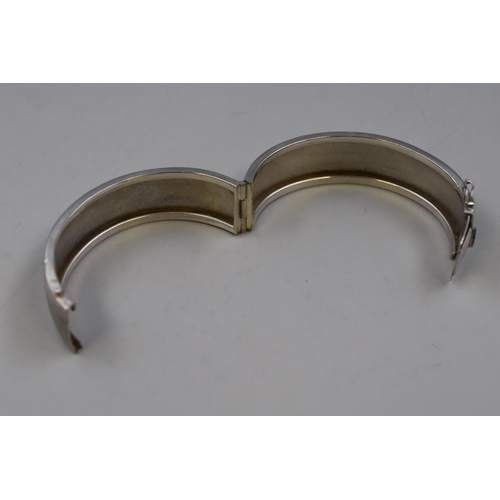 24 - Silver 925 Hinged Bangle Complete with Presentation Box