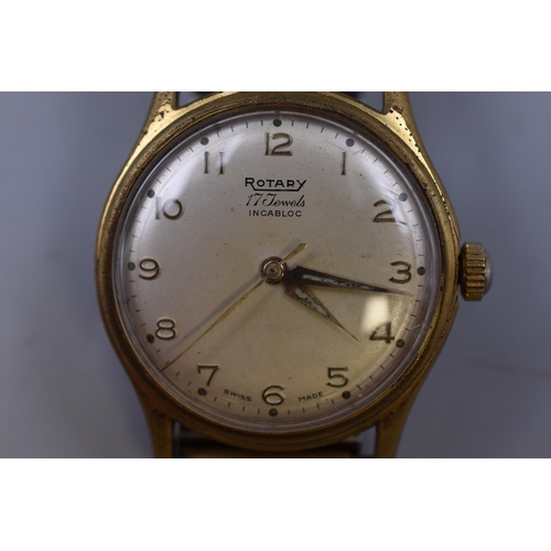 92 - A 1960's Rotary 17 Jewels Mechanical Gents Watch, Working