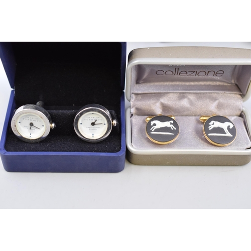 93 - Five Pairs of Collectable Gents Cufflinks To Include Wedgwood Jasperware Roman Emperors and Horses, ... 