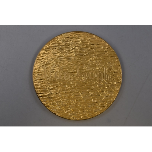 130 - Vincent Van Gogh Gold Plated Self Portrait Medallion (109 grams)