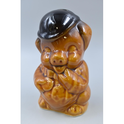 231 - Vitage Glazed Ceramic Pig Money Box (No Stopper) 9