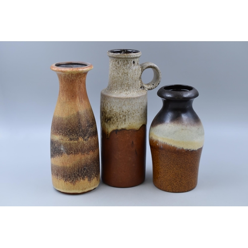 237 - Three West German Ceramic Vases To Include 208-21, 293-26, And 401-28. Tallest Approx 28cm Tall. Inc... 