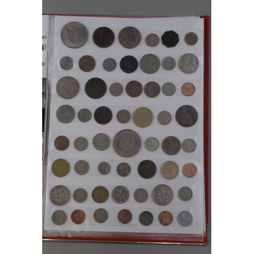 146 - Folder Containing approx 200 Mixed GB and Worldwide Coinage