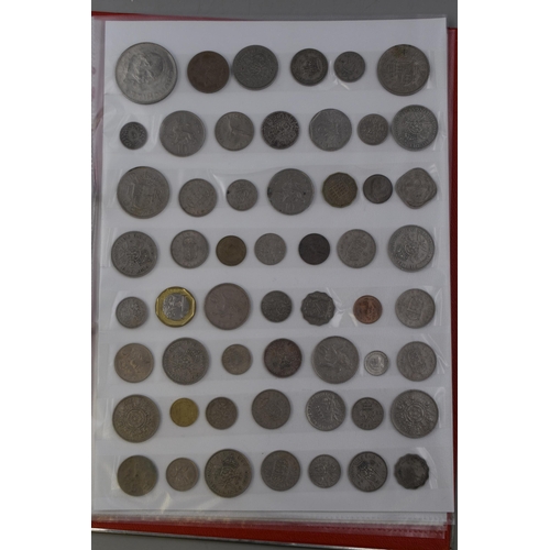 146 - Folder Containing approx 200 Mixed GB and Worldwide Coinage