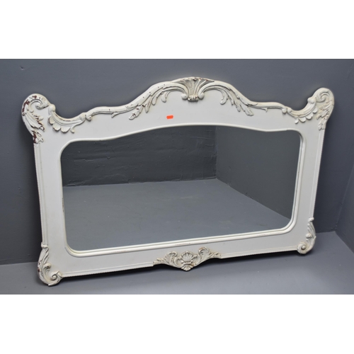 349 - Heavy cream embossed mirror, measures 48