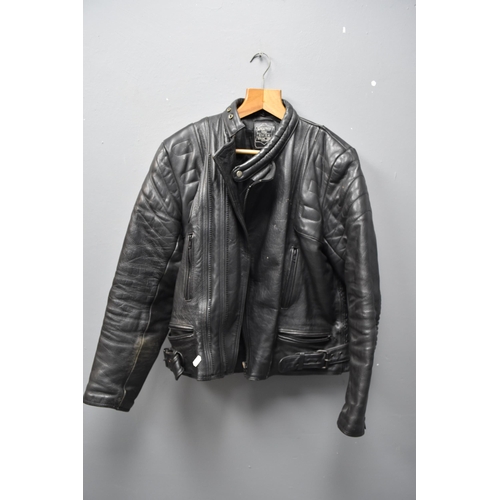 540 - A Sportek Leather Biker Jacket (Size Unknown), With Pair of Leather Bikers Trousers (27 Leg)