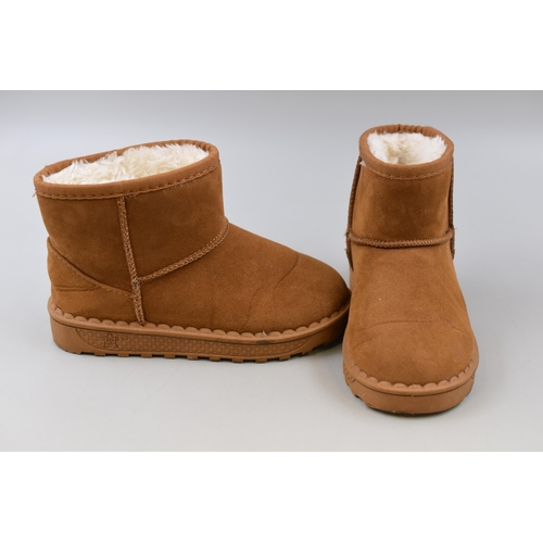 594 - Pair Child's of Fashion Fur Lined Ugg Style Boots in size 13 child's