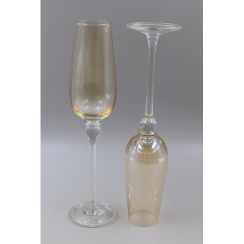 630 - Three Sets of Brand New Lustre Finish Champagne Glasses