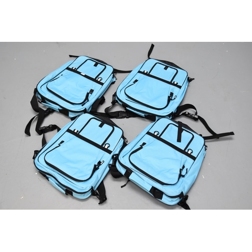 659 - Four As New Blue and Black Backpacks