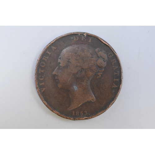 156 - An 1853 Victoria Young Head Penny