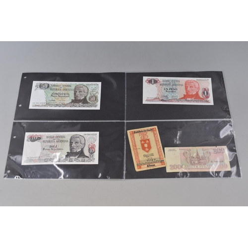 168 - A Selection of Nine Worldwide Banknotes, Includes Mainly Argentina