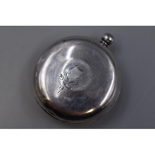 51 - A Hallmarked Chester Silver Pocket Watch Circa 1859. Mechanism in Working Order But Requires Attenti... 