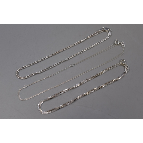 181 - Three 925 Silver Necklaces