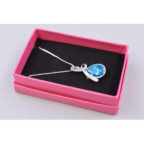 63 - Sterling Silver Angel Water Drop Pendant Necklace complete with Presentation Box