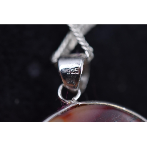 64 - Sterling Silver 925 Mookite Pendant Necklace Complete with Presentation Box