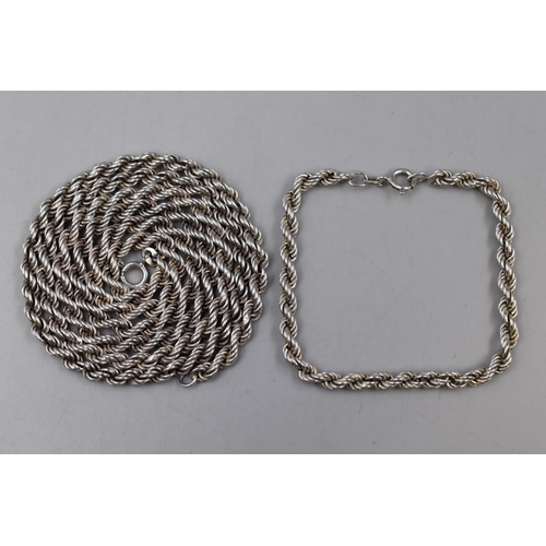 71 - Silver 925 Twisted Necklace & Bracelet