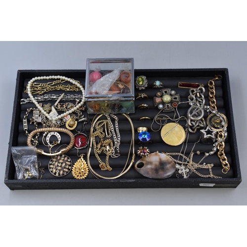 73 - A Selection of Vintage Designer Jewellery To Include Charm Bracelet, Various Rings, Gold Tone Neckla... 