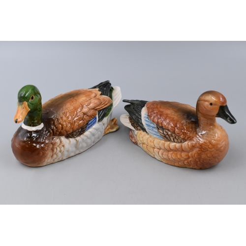 255 - Two Duck Figures Marked with Mallard