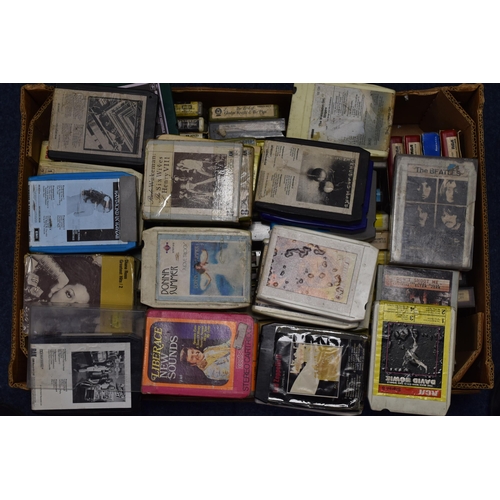 304 - Approximately 100 8 track tapes to include Slade, Led zepplin, Wings, Beatles and many more