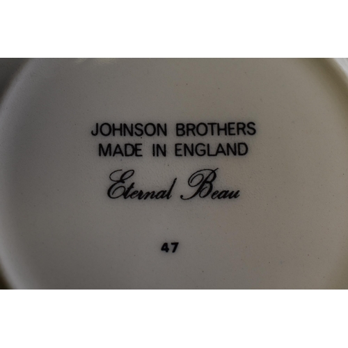 312 - Forty-Three Pieces of Johnson Bros Eternal Beau To Include Teapot, Five Glasses, Coffee Mugs, Teacup... 